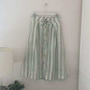 SOLD // A New Day // High Waist Midi Skirt size Small - Mint and White Striped
